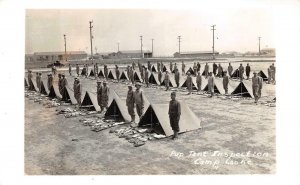 RPPC PUP TENT INSPECTION CAMP COOKE MONTANA MILITARY REAL PHOTO POSTCARD (1943)