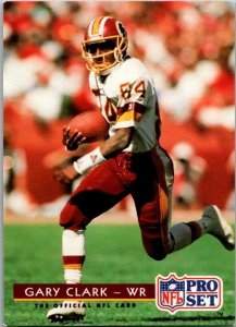 1992 Pro Set Football Card Gary Clark Washington Redskins sk21432