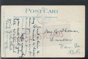 Genealogy Postcard - Thomas - Duncan, Vancouver, British Columbia  RF4684