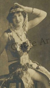 RPPC c1910 STRIPPER POSING Boudoir FLAPPER Burlesque VAUDEVILLE? Stage? 