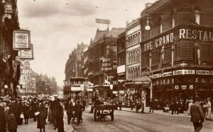 Boar Lane Leeds England Real Photo Postcard RPPC The Grand Restaurant