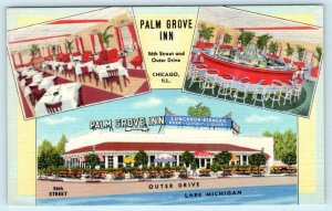 CHICAGO, Illinois IL ~ Roadside PALM GROVE INN ca 1930s Linen  Postcard