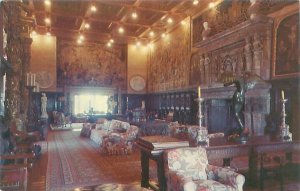 San Simeon California Hearst Castle Assembly Room Chrome Postcard Unused