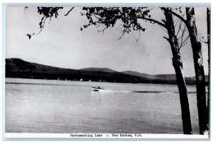 c1950's Merrymeeting Lake Boat New Durham New Hampshire NH RPPC Photo Postcard