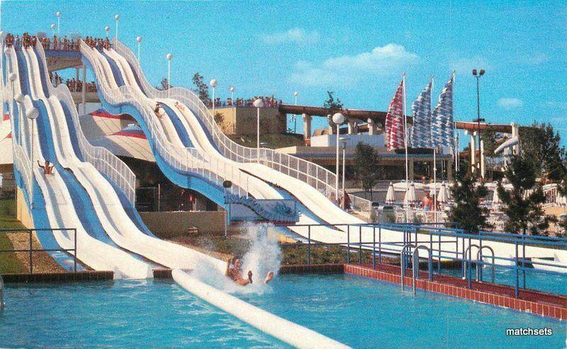 Amusement Kamikaze Giant Slide Wet N Wild postcard 9906 Las Vegas