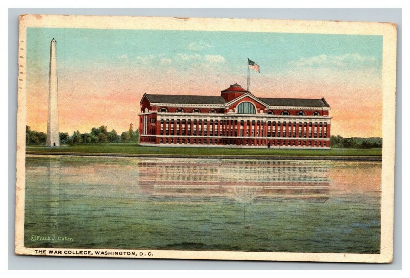 Vintage 1918 Postcard The War College Building Washington Monument Washington DC