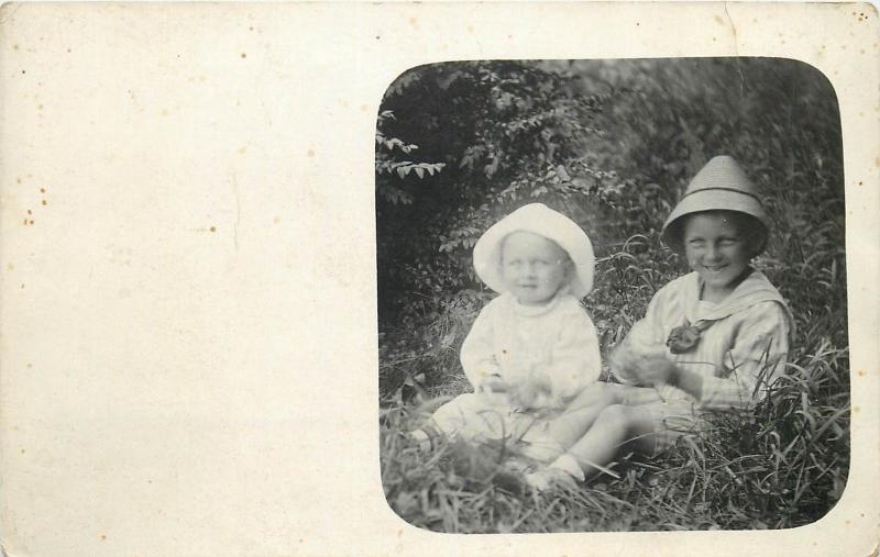 Vintage children enfants topic photo postcard