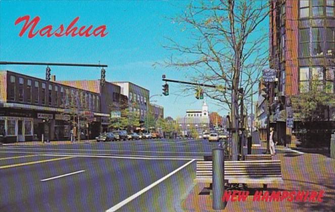 New Hampshire Nashua Main Street Looking North