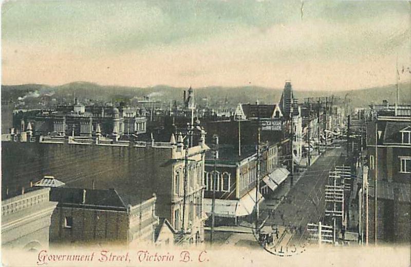 Government Street Victoria British Columbia 1909 Postcard