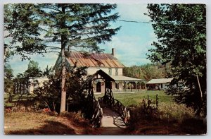 1970's Rustic Bridge At Packard's Camps Sebec Lake Maine ME Posted Postcard