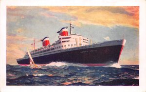 SS United States United States Line Writing on back, missing stamp 