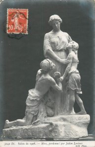 Fine art sculpture Salon 1908 Mother, forgive! by Julien Lorieux