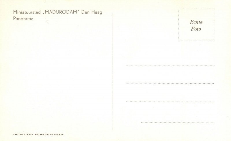 Vintage Postcard 1920's Miniatuurstad Madurodam Den Haag Panorama Netherlands