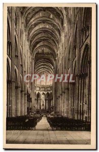 Old Postcard Rouen Inside the cathedral