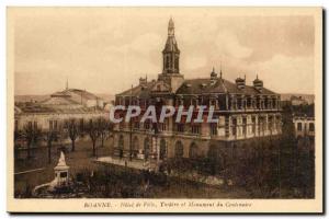 Roanne Postcard Old Town Hall Theater and Centennial monument