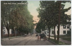 c1910 JOHNSTOWN New York NY Postcard BUGGY Perry Street Fulton County