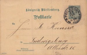 R KREUSSER LUDWIGSBURG GERMANY~1894 POSTMARK POSTCARD