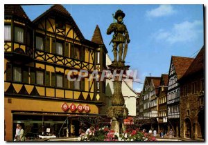 Postcard Modern Reutlingen Marktbrunnen Kaiser Maximilian und Wilhemstrabe