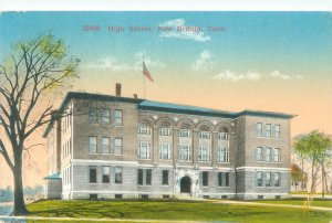 New Britain CT High School Litho Postcard Unused