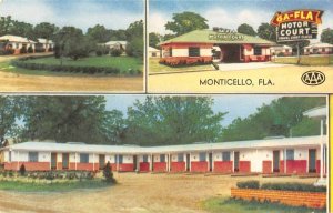 Monticello Florida Georgia Florida Motor Court Vintage Postcard AA23077