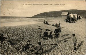 CPA Saint-Jean-Plougasnou - Les Cabines et la Plage (1033297)