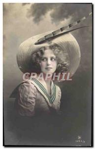Postcard Old Fashion Woman Hat