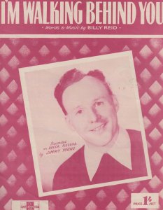 I'm Walking Behind You Jimmy Young 1950s Sheet Music