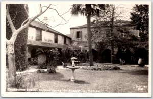 Courtyard Scene Oldest House St. Augustine Florida FL Real Photo RPPC Postcard