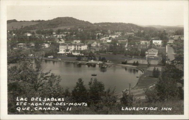 Lac Des Sables Ste Agathe Des Monts Quebec Real Photo Postcard