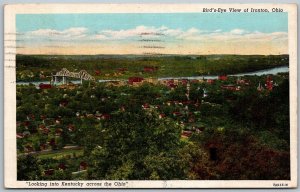 Ironton Ohio 1942 Postcard Aerial View Of Ironton Looking Into Kentucky