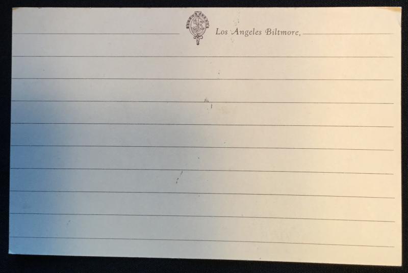 Biltmore Hotel LAX CA Unused Postcard LB