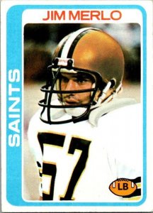 1978 Topps Football Card Jim Merlo New Orleans Saints sk7452