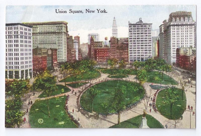 Union Square New York NY Vintage 1912 Postcard