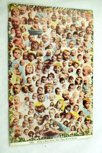 Circa 1910 Utah's Best Crop Babies Children's Heads Oddball Weird Postcard P33