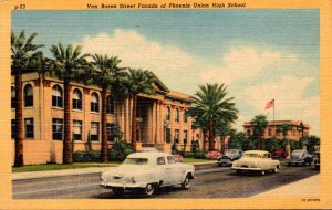 Arizona Phoenix High School Van Buren Street Facade Curteich