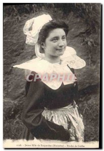 Old Postcard Folklore Young girl of Rosporden