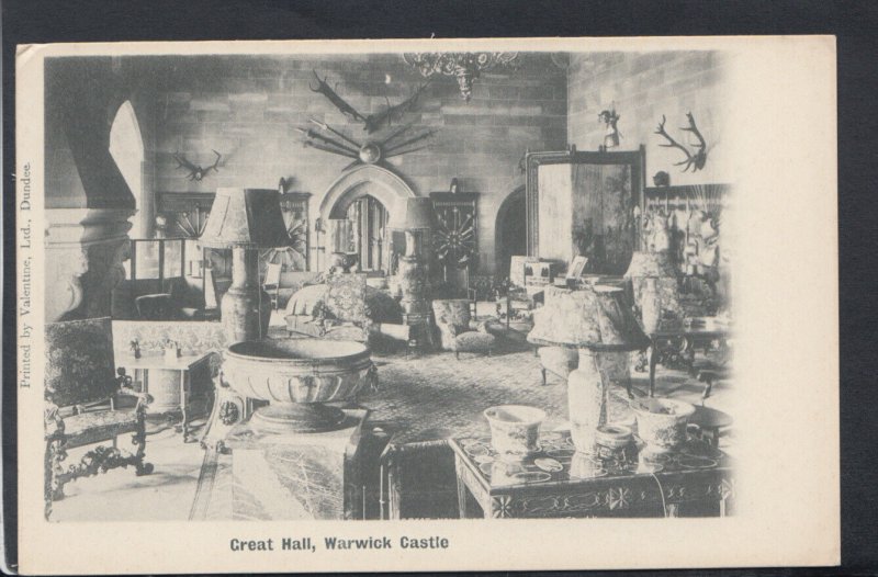 Warwickshire Postcard - The Great Hall, Warwick Castle      RS18757