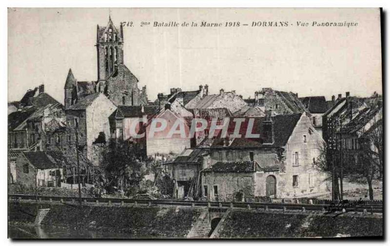 Old Postcard Battle of the Marne in 1918 dormans panoramic view