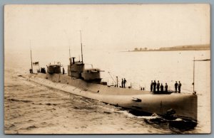 Postcard RPPC c1920s Mediterranean Sea Royal Navy HMS X1 Submarine