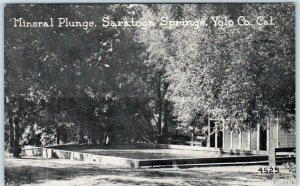 SARATOGA SPRINGS, California CA  MINERAL PLUNGE  c1910s  Yolo County  Postcard