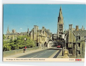 Postcard The Bridge, St. Mary's and St. Mary's Church, Stamford, England