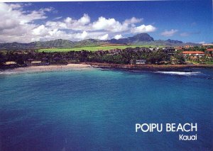 VINTAGE CONTINENTAL SIZE POSTCARD POIPU BEACH KAUAI HAWAII