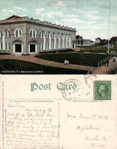 LONG BRANCH N.J. NEW CASINO & PARK 1913 ANTIQUE POSTCARD