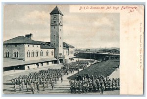 Baltimore Maryland Postcard B&O Station Exterior Building 1905 Vintage Antique