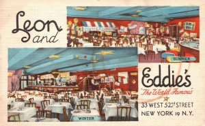Vintage Postcard 1946 Leon and Eddie's Restaurant Food & Fun New York N.Y.