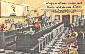 Williamstown KY Halfway House Restaurant Ice Cream View Linen Postcard