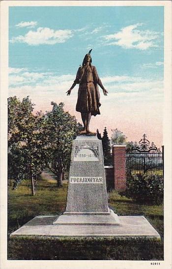 Showing Monument Of The Princess Pocahontas Jamestown Island Virginia