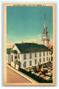 1939 Trinity Church, Established in 1726, Newport Rhode Island RI Postcard 