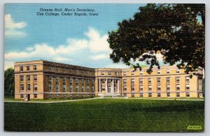 Cedar Rapids Iowa~Greene Hall Mens Dorm @ Coe College~Colortone~Vintage Linen PC