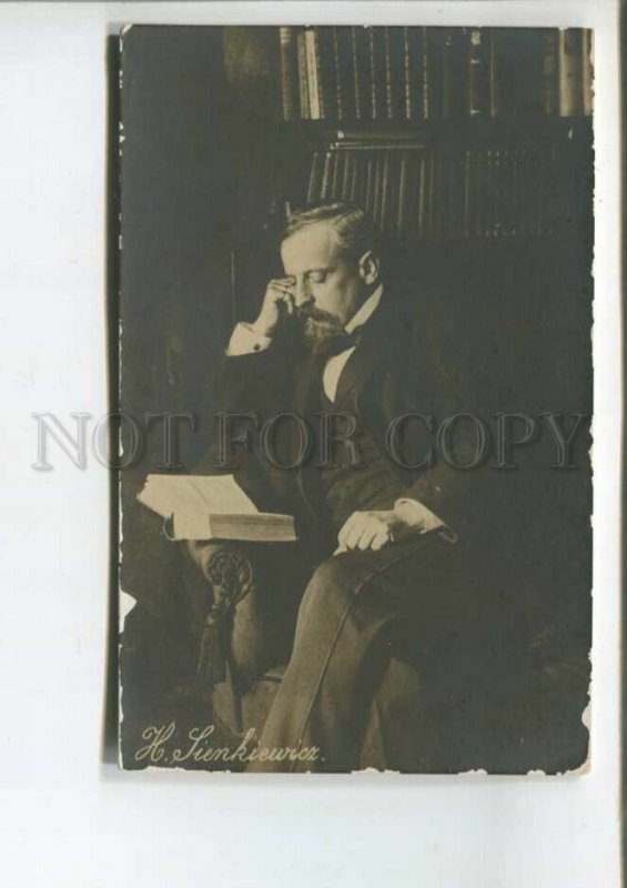 475921 Henryk SIENKIEWICZ Polish Writer Library NOBEL Winner reading Book PHOTO